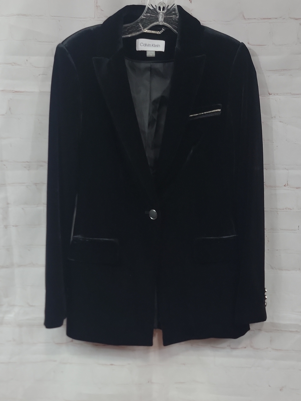 Calvin Klein Black Velvet Blazer